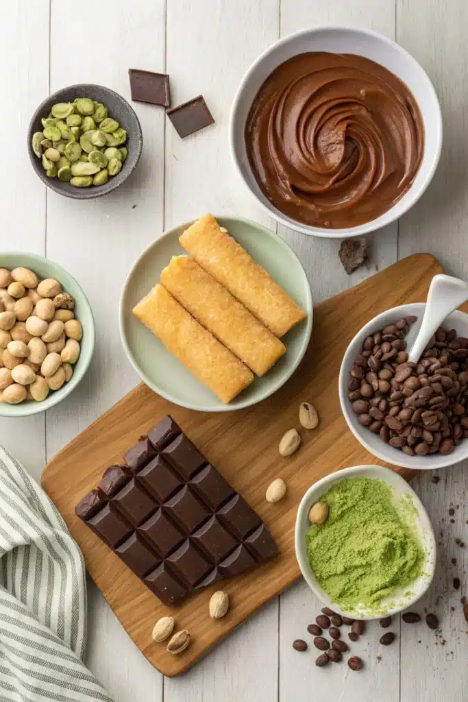 Dubai Chocolate: The Viral Dessert Craze Everyone's Obsessed With 2 Dubai chocolate ingredients including pistachio cream and kataifi