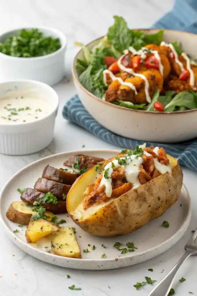 Cheesy BBQ Chicken Stuffed Potatoes: The Best Comfort Meal You'll Ever Make 4 Healthy cheesy BBQ chicken stuffed potato dinner