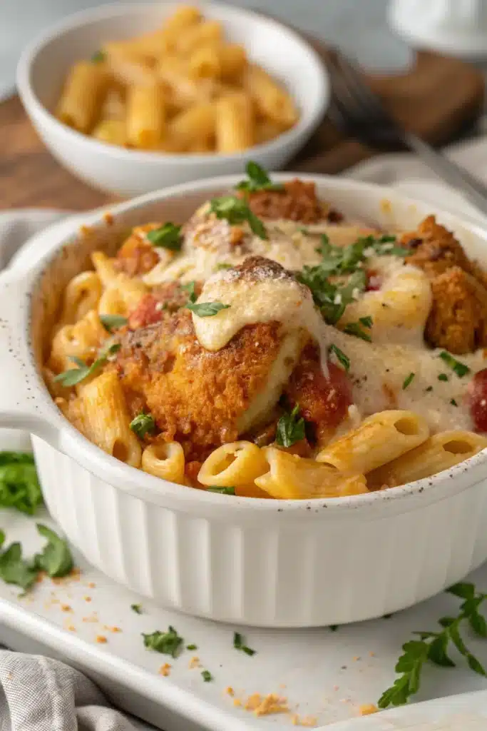The Ultimate One-Pot Chicken Parmesan Mac & Cheese Recipe Guide 4 A bowl of served One-Pot Chicken Parmesan Mac & Cheese